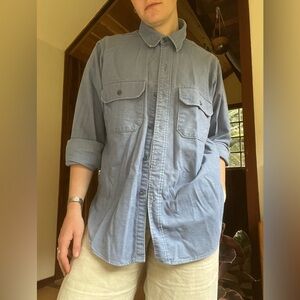 Vintage Woolrich Light Blue Cotton Shirt